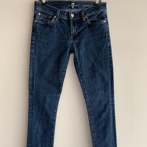 7 FOR ALL MANKIND Skinny Studded Jeans 28 EUC - Picture 1 of 8